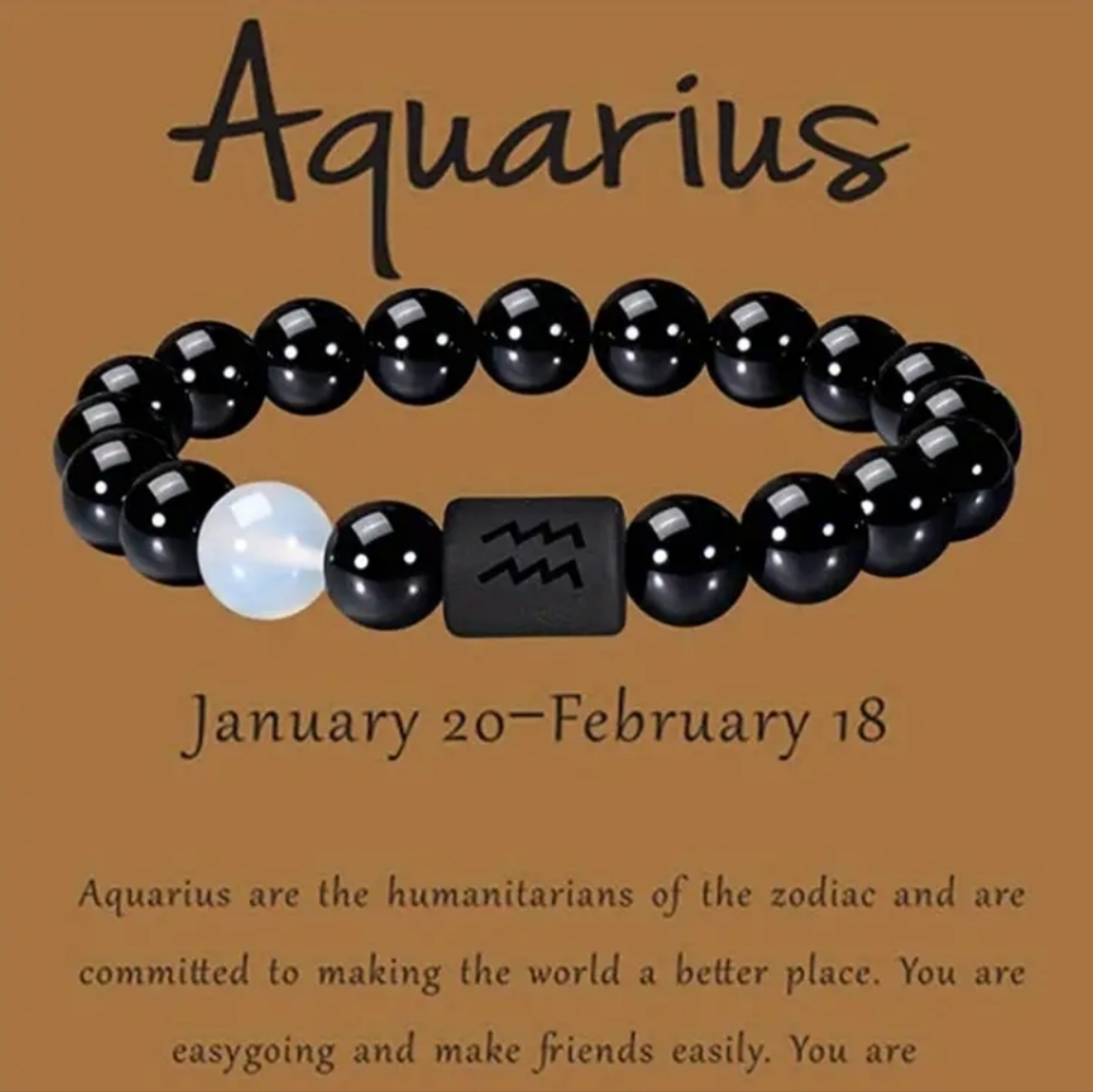Zodiac Beaded Braided Bracelet 10mm